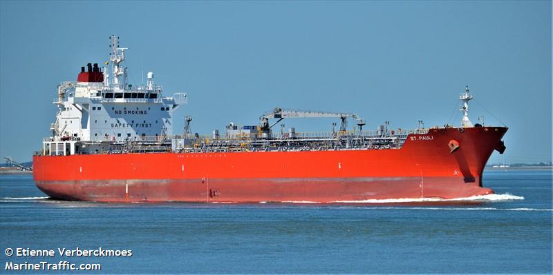 st.pauli (Chemical/Oil Products Tanker) - IMO 9790373, MMSI 563020300, Call Sign 9V3700 under the flag of Singapore