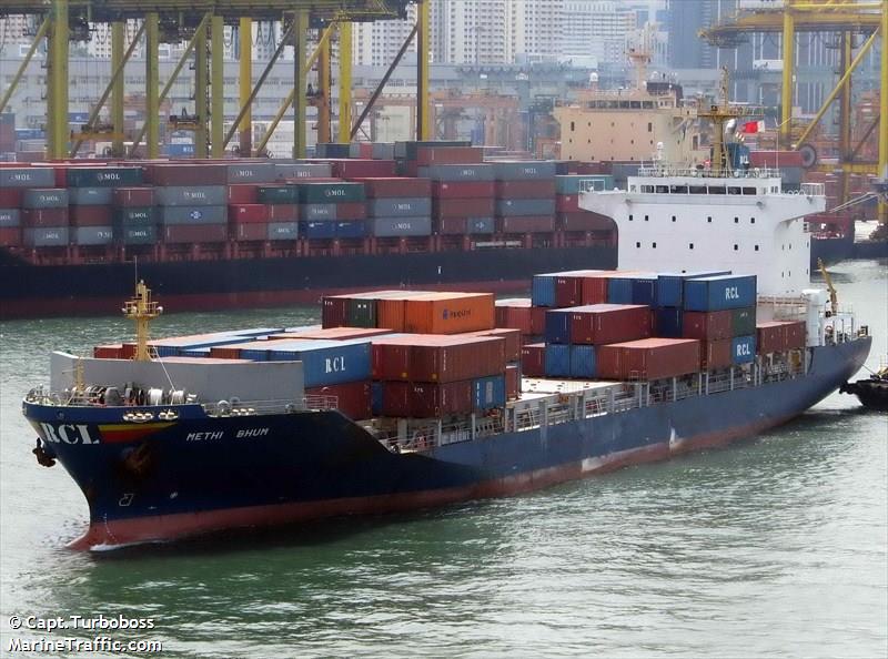 methi bhum (Container Ship) - IMO 9240457, MMSI 564354000, Call Sign 9VBE4 under the flag of Singapore