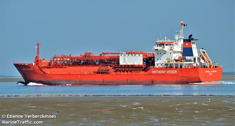 coral alameda (LPG Tanker) - IMO 9240158, MMSI 565183000, Call Sign 9V8458 under the flag of Singapore