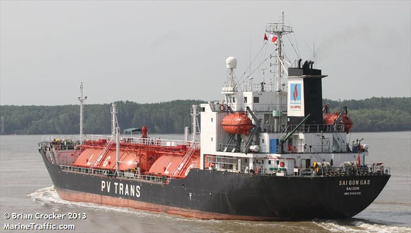 sai gon gas (LPG Tanker) - IMO 9143130, MMSI 574642000, Call Sign XVOV under the flag of Vietnam
