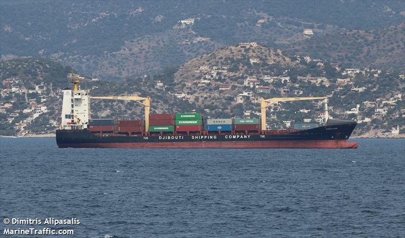 africa sun (Container Ship) - IMO 9359105, MMSI 621819050, Call Sign J2JH under the flag of Djibouti