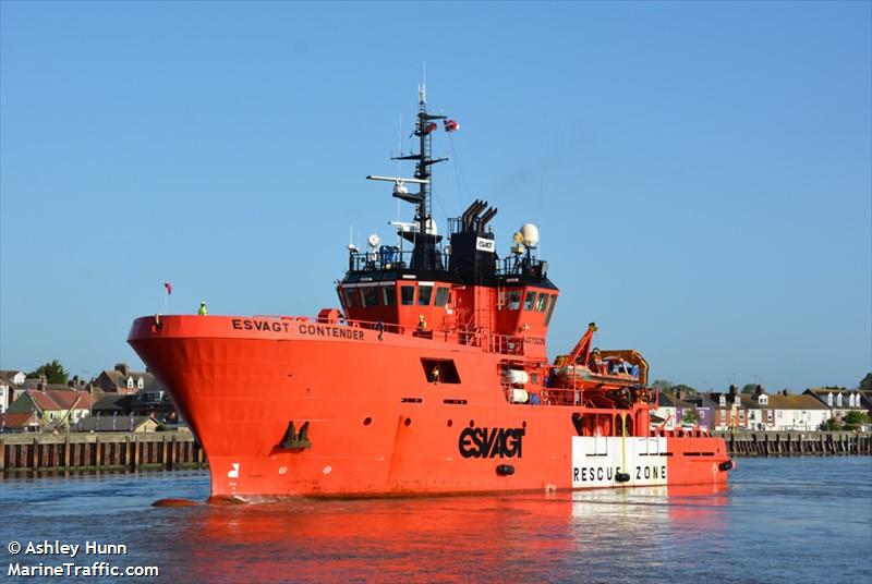 esvagt contender (Standby Safety Vessel) - IMO 9373228, MMSI 219011205, Call Sign OZAS2 under the flag of Denmark
