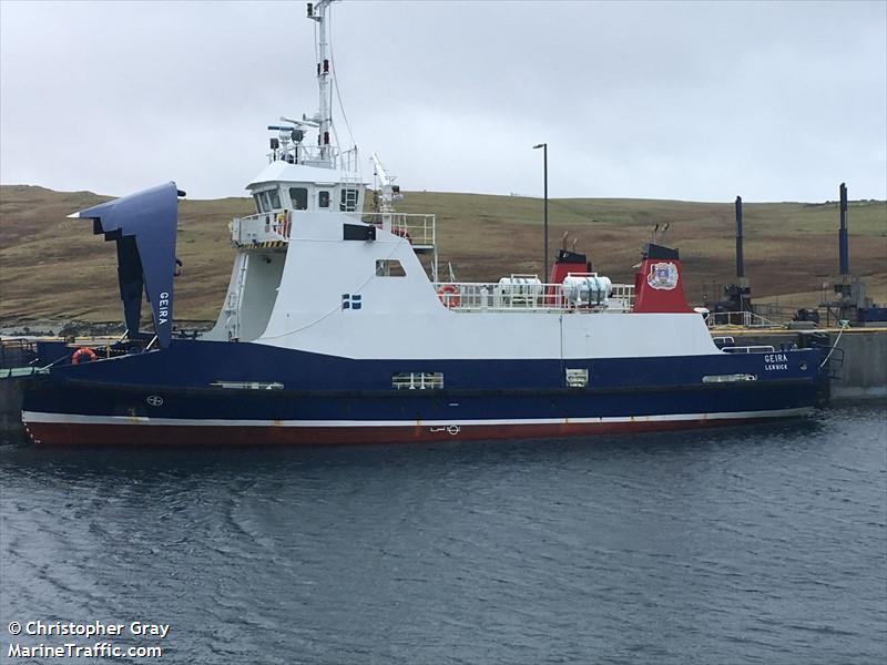 geira (Passenger/Ro-Ro Cargo Ship) - IMO 8712489, MMSI 232003604, Call Sign MJPA7 under the flag of United Kingdom (UK)