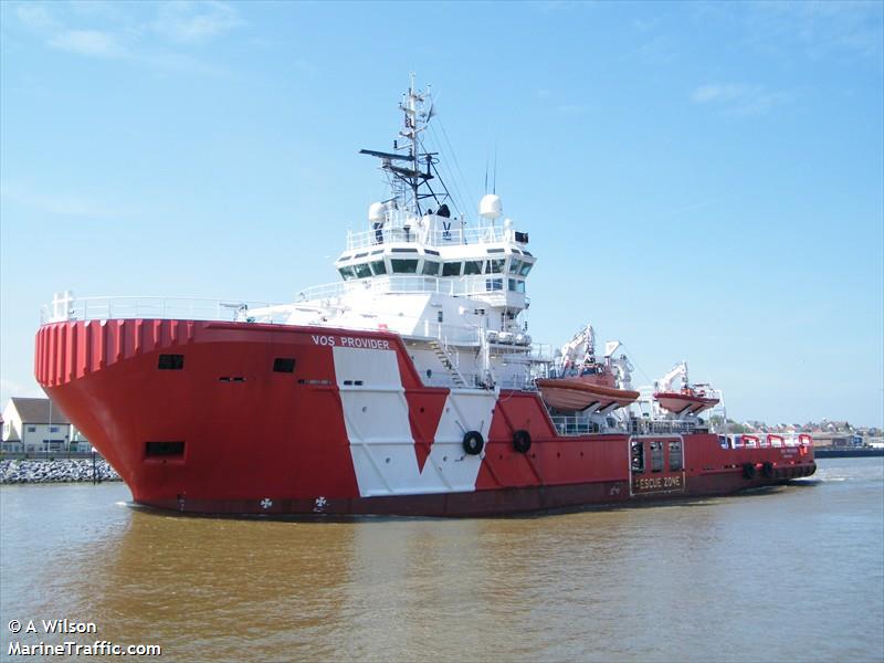 vos provider (Offshore Tug/Supply Ship) - IMO 9193070, MMSI 232821000, Call Sign MYGV8 under the flag of United Kingdom (UK)