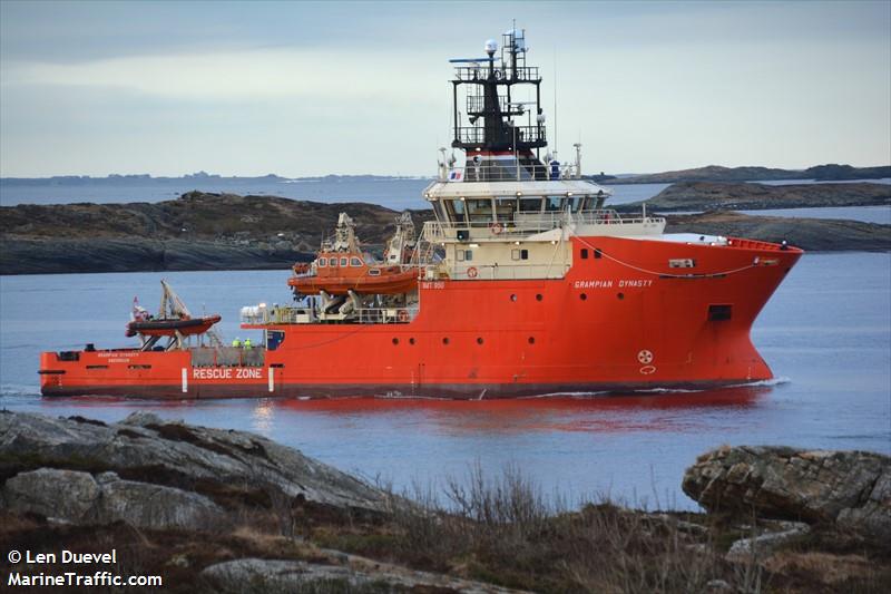 grampian dynasty (Standby Safety Vessel) - IMO 9709922, MMSI 235108128, Call Sign 2IAO2 under the flag of United Kingdom (UK)