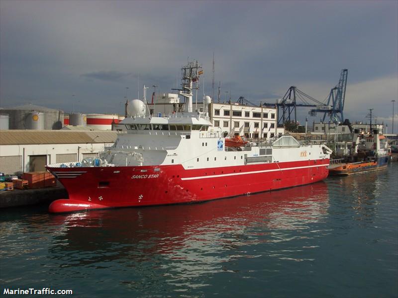 sanco star (Research Vessel) - IMO 9410313, MMSI 236483000, Call Sign ZDIT8 under the flag of Gibraltar