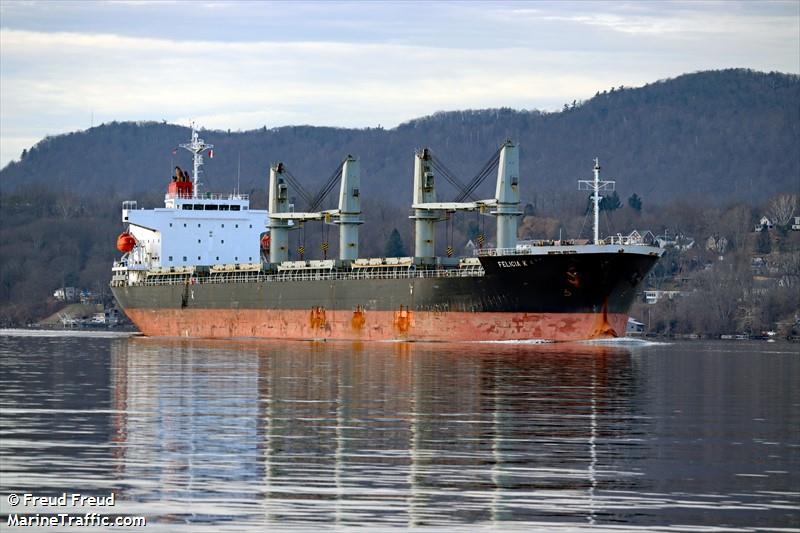 felicia k (General Cargo Ship) - IMO 9614309, MMSI 351606000, Call Sign 3FQW2 under the flag of Panama