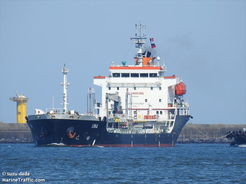 una (Oil Products Tanker) - IMO 9558361, MMSI 370159000, Call Sign 3EVV5 under the flag of Panama
