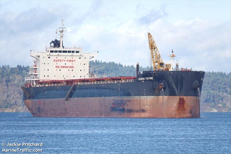 ocean thyme (Bulk Carrier) - IMO 9642801, MMSI 477942600, Call Sign VRMF8 under the flag of Hong Kong