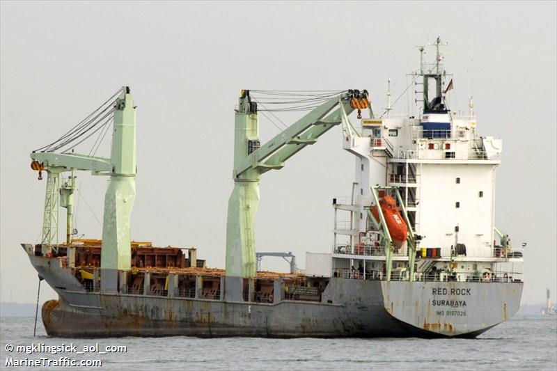 mv.red rock (General Cargo Ship) - IMO 9197026, MMSI 525025069, Call Sign YEYM under the flag of Indonesia