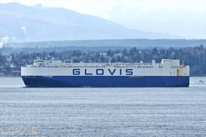 glovis crown (Vehicles Carrier) - IMO 9706994, MMSI 538005981, Call Sign V7IR7 under the flag of Marshall Islands