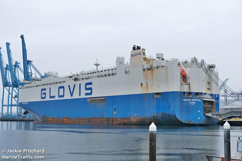 glovis crystal (Vehicles Carrier) - IMO 9707003, MMSI 538006102, Call Sign V7JT4 under the flag of Marshall Islands