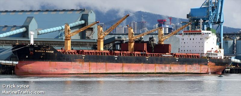 warisa naree (Bulk Carrier) - IMO 9343417, MMSI 567105000, Call Sign HSRW under the flag of Thailand