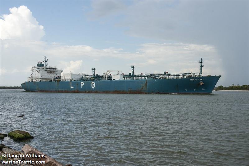 ronald n (LPG Tanker) - IMO 9386304, MMSI 636013812, Call Sign A8PQ3 under the flag of Liberia