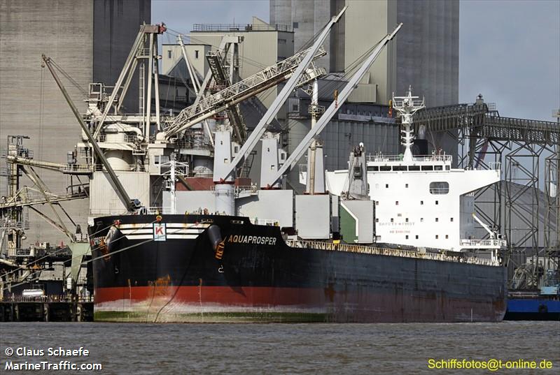 aquaprosper (Bulk Carrier) - IMO 9713416, MMSI 636016791, Call Sign D5HU9 under the flag of Liberia