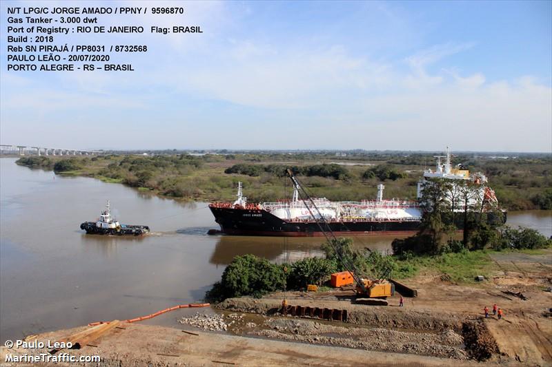 jorge amado (LPG Tanker) - IMO 9596870, MMSI 710003613, Call Sign PPNY under the flag of Brazil