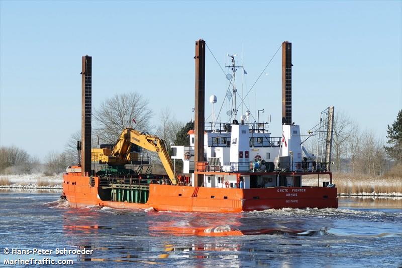 grete fighter (Dredger) - IMO 7944762, MMSI 219000558, Call Sign OZLP2 under the flag of Denmark