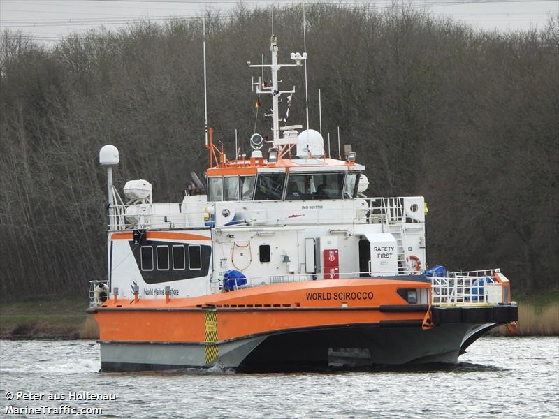 world scirocco (Offshore Tug/Supply Ship) - IMO 9681730, MMSI 219018007, Call Sign OWJU2 under the flag of Denmark