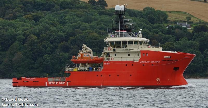 grampian defiance (Standby Safety Vessel) - IMO 9599494, MMSI 235094286, Call Sign 2FUE7 under the flag of United Kingdom (UK)