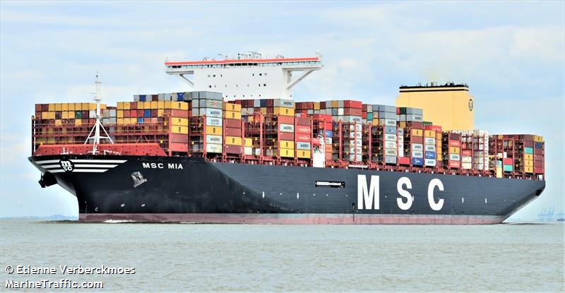msc mia (Container Ship) - IMO 9839466, MMSI 355798000, Call Sign HP6643 under the flag of Panama