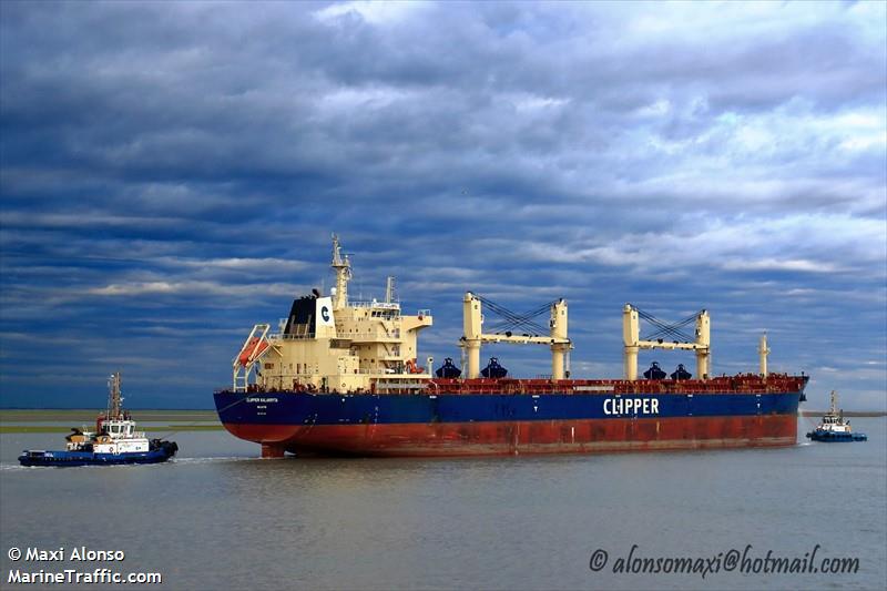 clipper kalavryta (Bulk Carrier) - IMO 9663128, MMSI 538006059, Call Sign V7JJ6 under the flag of Marshall Islands