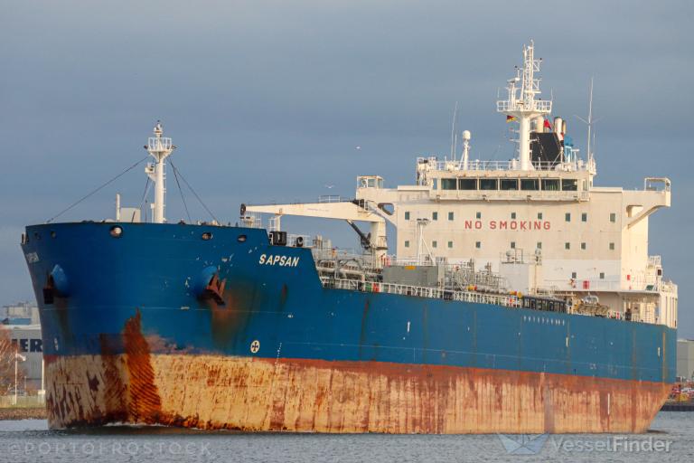 sapsan (Chemical/Oil Products Tanker) - IMO 9311713, MMSI 538008336, Call Sign V7A2250 under the flag of Marshall Islands