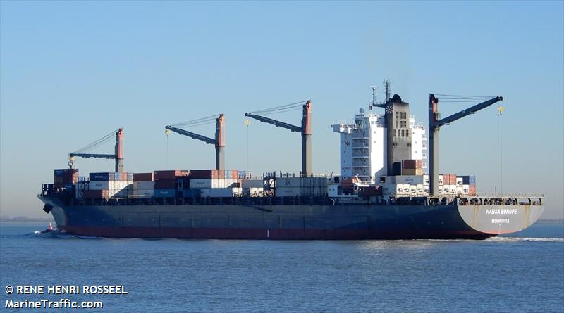 hansa europe (Container Ship) - IMO 9459412, MMSI 636092869, Call Sign D5RG3 under the flag of Liberia
