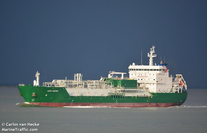 happy kestrel (LPG Tanker) - IMO 9543043, MMSI 219221000, Call Sign OYHQ2 under the flag of Denmark