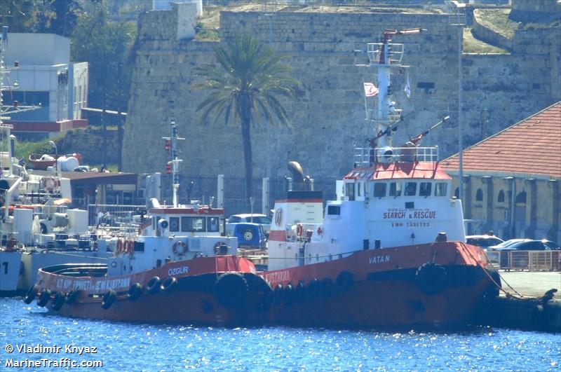 ozgur (Tug) - IMO 8849787, MMSI 271055006, Call Sign 5B7159 under the flag of Turkey