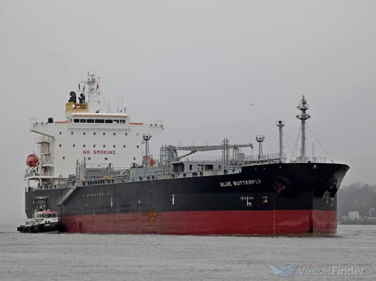 blue butterfly (Chemical/Oil Products Tanker) - IMO 9788576, MMSI 352514000, Call Sign 3FJA5 under the flag of Panama