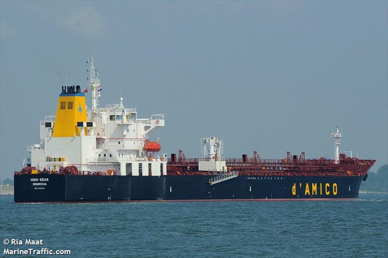 high seas (Chemical/Oil Products Tanker) - IMO 9455703, MMSI 636015336, Call Sign D5AA6 under the flag of Liberia