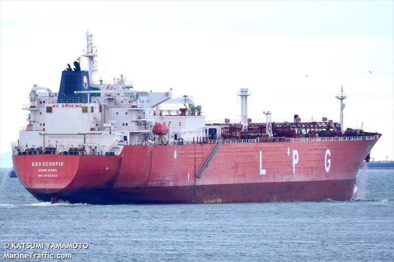 gas scorpio (LPG Tanker) - IMO 9752723, MMSI 477100500, Call Sign VRQX2 under the flag of Hong Kong