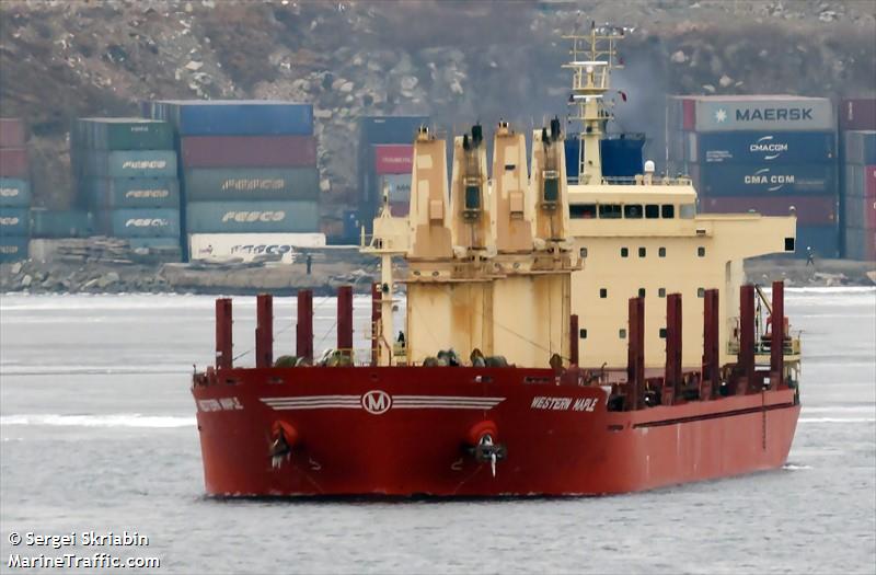 western maple (Bulk Carrier) - IMO 9587154, MMSI 477852900, Call Sign VRGU9 under the flag of Hong Kong