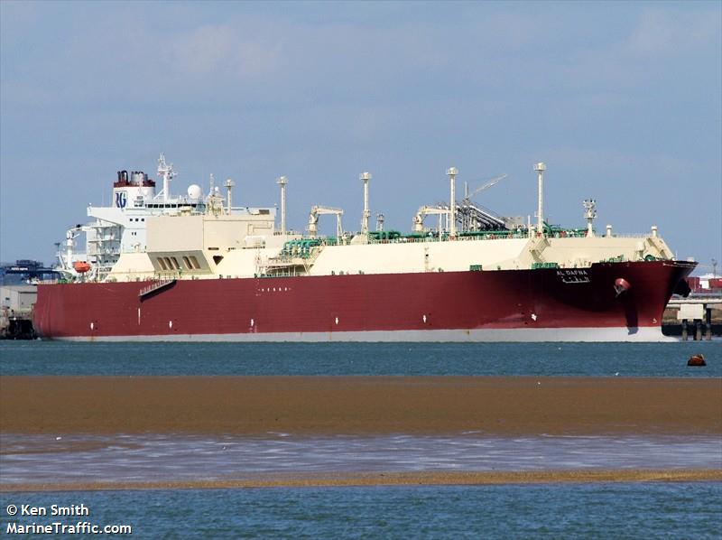 al dafna (LNG Tanker) - IMO 9443683, MMSI 538003355, Call Sign V7QG3 under the flag of Marshall Islands