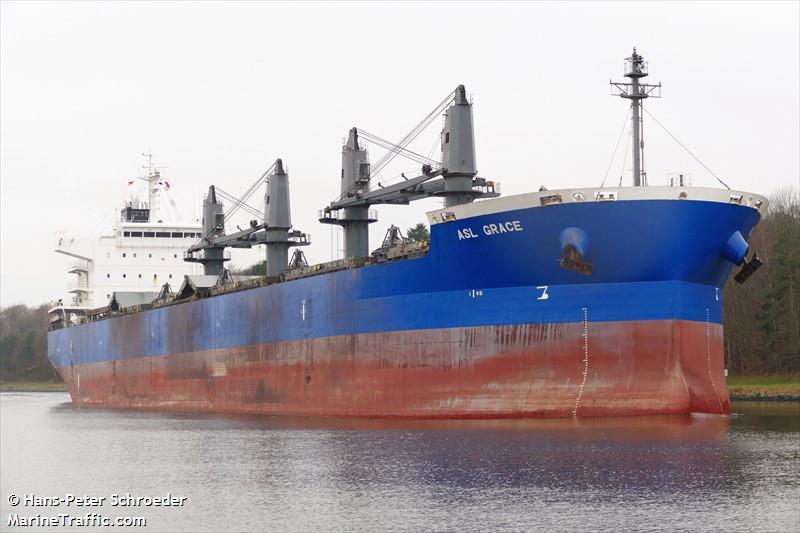 asl grace (Bulk Carrier) - IMO 9726231, MMSI 538006404, Call Sign V7MC5 under the flag of Marshall Islands