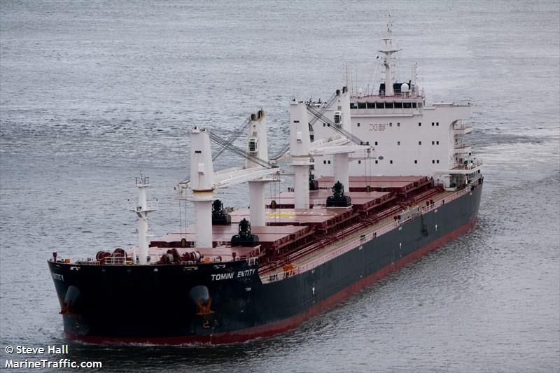 tomini entity (Bulk Carrier) - IMO 9831775, MMSI 538008339, Call Sign V7A2255 under the flag of Marshall Islands