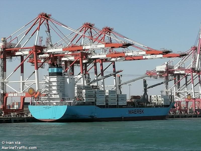 maersk davao (Container Ship) - IMO 9858711, MMSI 563109200, Call Sign 9V6016 under the flag of Singapore