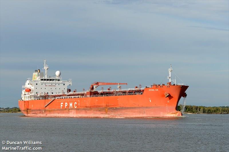 fpmc 29 (Chemical/Oil Products Tanker) - IMO 9581667, MMSI 636015250, Call Sign A8ZM8 under the flag of Liberia