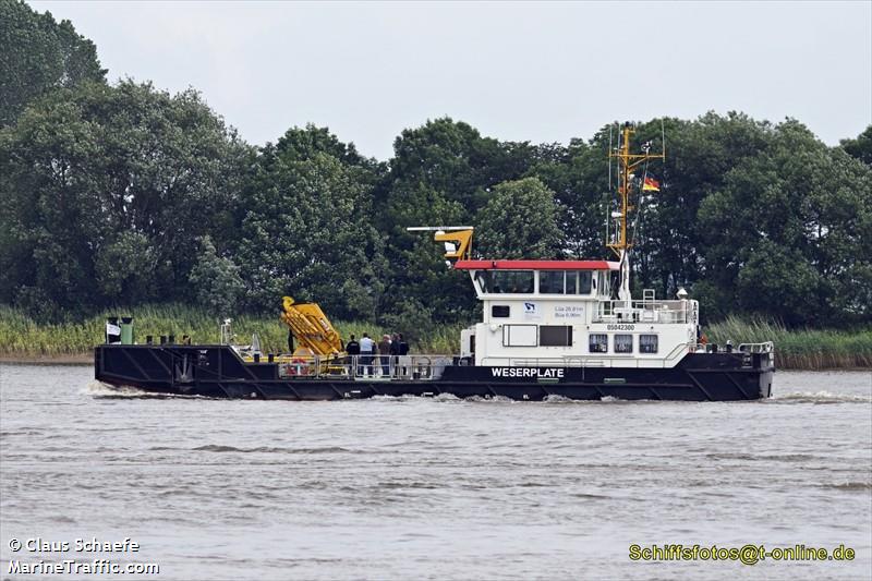 weserplate (Dredging or UW ops) - IMO , MMSI 211578060, Call Sign DK6770 under the flag of Germany