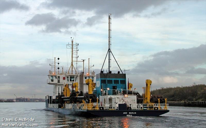 ukd marlin (Hopper Dredger) - IMO 9064176, MMSI 232001610, Call Sign MSBK2 under the flag of United Kingdom (UK)