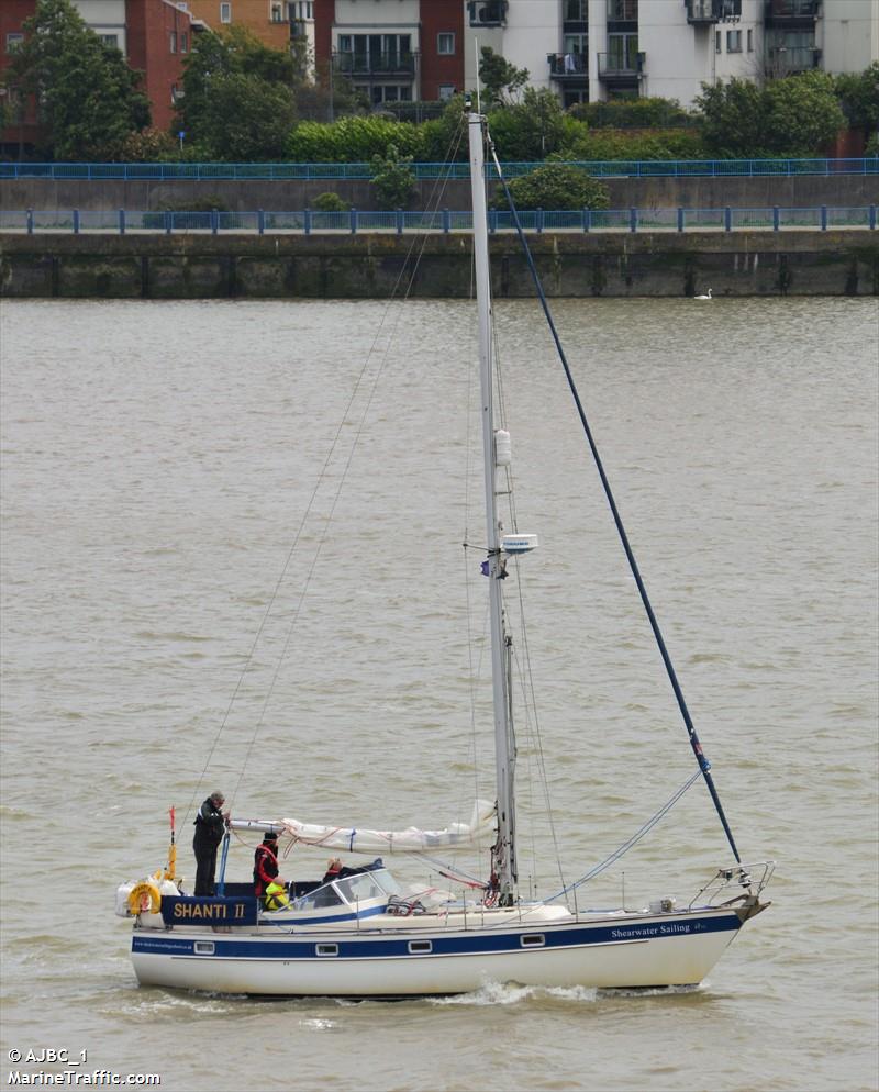 shanti 2 (Sailing vessel) - IMO , MMSI 235036275, Call Sign MMMV5 under the flag of United Kingdom (UK)