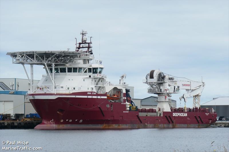 dina star (Offshore Support Vessel) - IMO 9648697, MMSI 258658000, Call Sign LDJG3 under the flag of Norway
