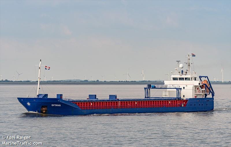 gitana (General Cargo Ship) - IMO 9259056, MMSI 244002000, Call Sign PBFN under the flag of Netherlands