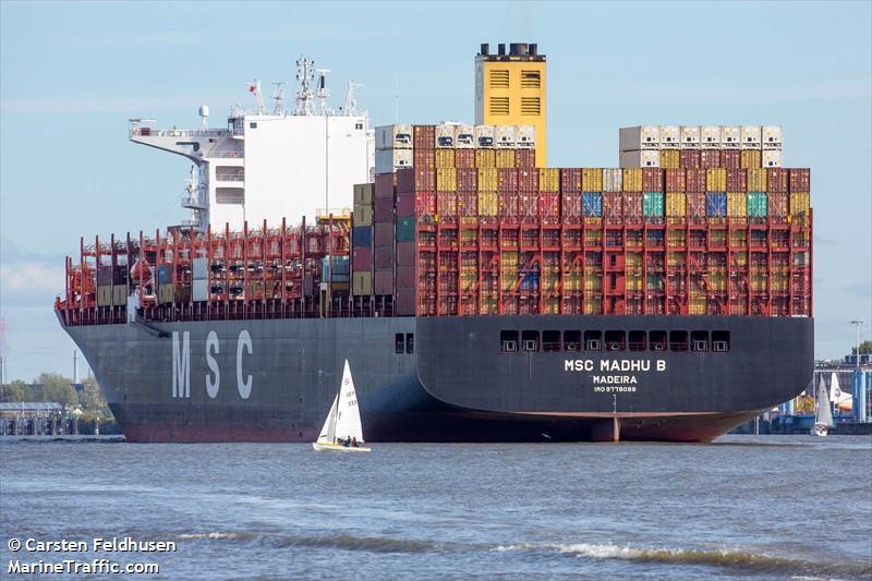 msc madhu b (Container Ship) - IMO 9778088, MMSI 255806031, Call Sign CQIP6 under the flag of Madeira