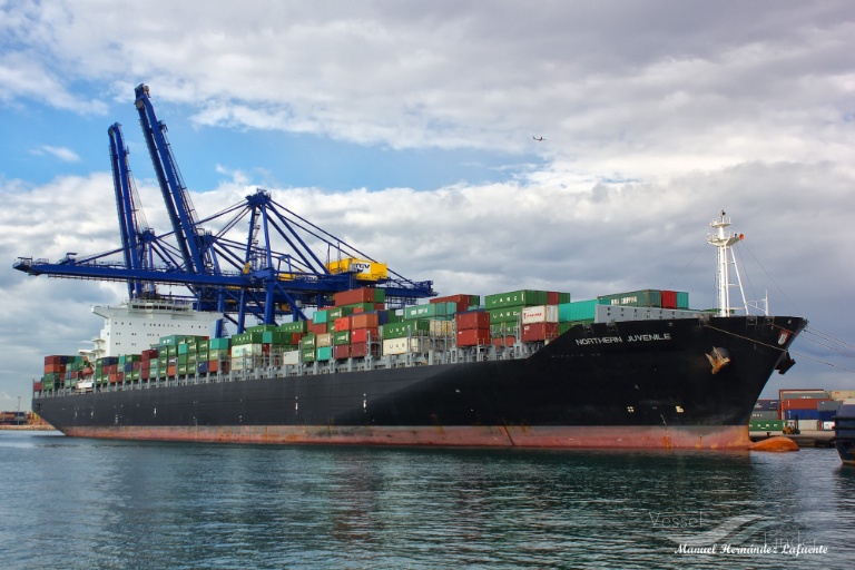 northern juvenile (Container Ship) - IMO 9450349, MMSI 255806037, Call Sign CQIQ4 under the flag of Madeira