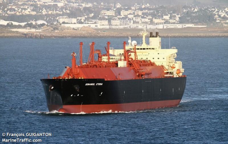 sonangol etosha (LNG Tanker) - IMO 9482299, MMSI 311027800, Call Sign C6YM5 under the flag of Bahamas