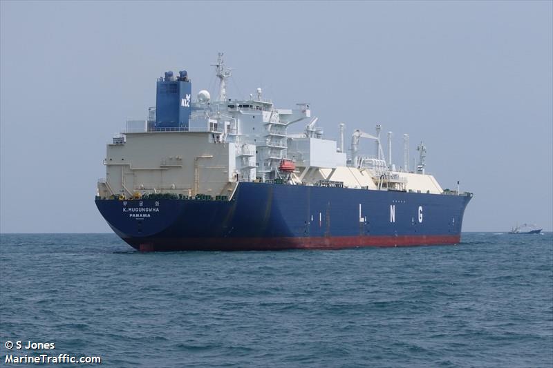 k.mugungwha (LNG Tanker) - IMO 9373010, MMSI 370612000, Call Sign 3ETM6 under the flag of Panama