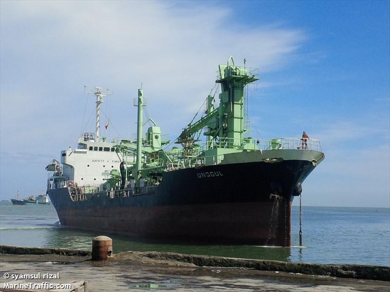 mv unggul (Cement Carrier) - IMO 8217764, MMSI 525020186, Call Sign POWI under the flag of Indonesia