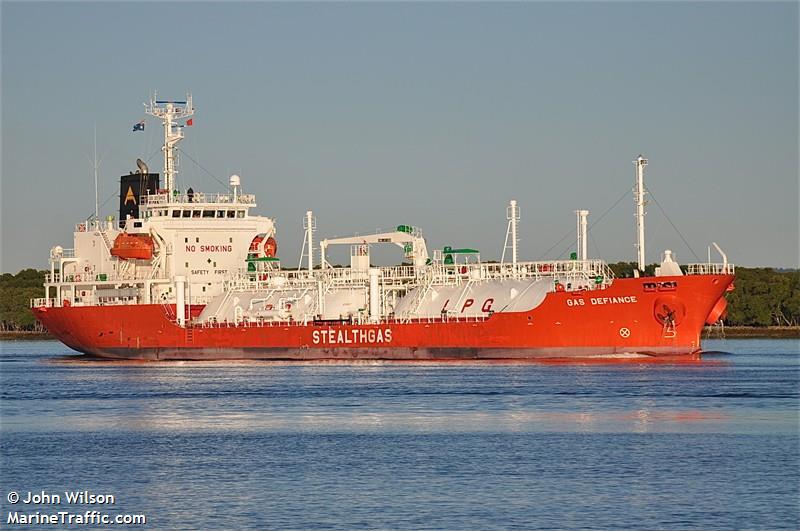 gas defiance (LPG Tanker) - IMO 9359557, MMSI 538003218, Call Sign V7PF3 under the flag of Marshall Islands