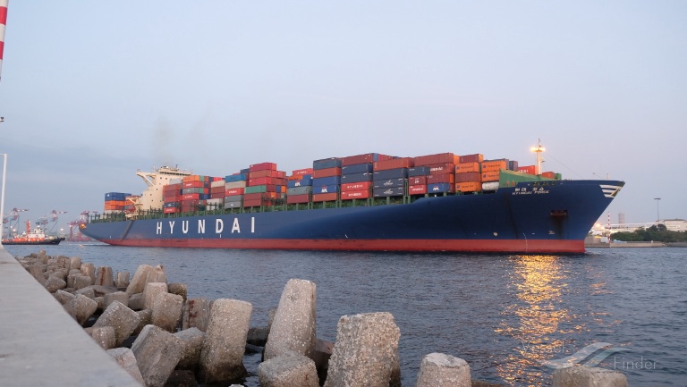 hyundai force (Container Ship) - IMO 9347566, MMSI 538007481, Call Sign V7PT8 under the flag of Marshall Islands